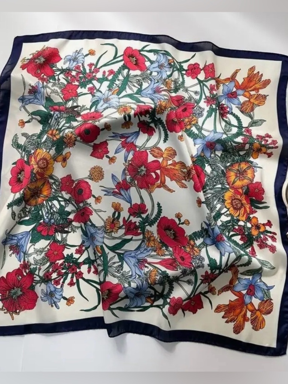 Off White Floral Scarf